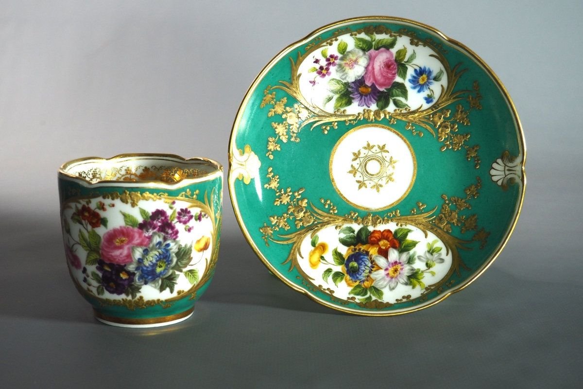 Cup And Saucer – 19th-century Parisian Porcelain – Rihouet-photo-3