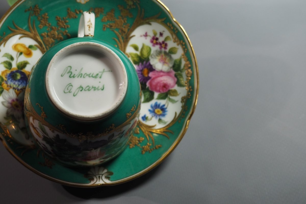 Cup And Saucer – 19th-century Parisian Porcelain – Rihouet-photo-4