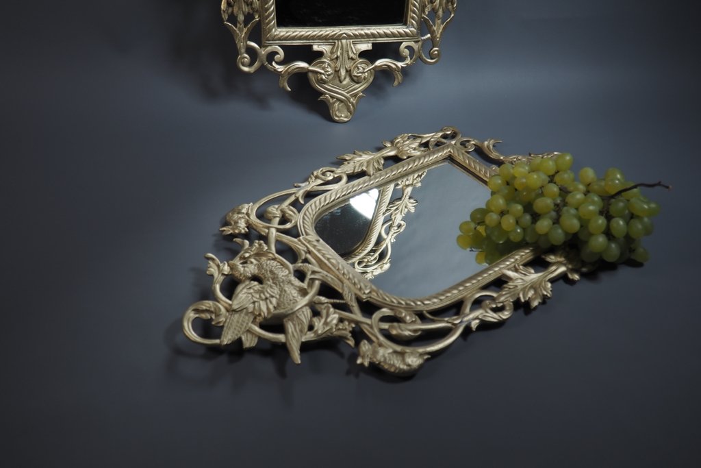 Paire de miroirs en bronze  XIX