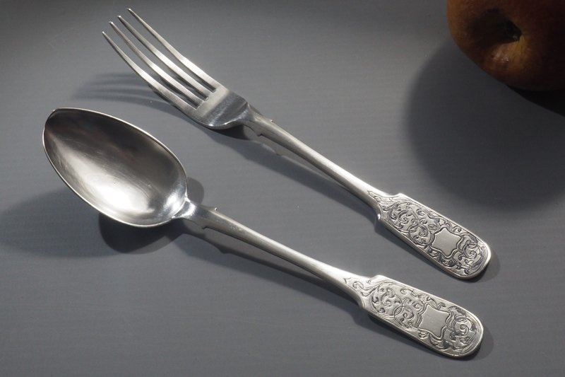 Paire de couverts en argent   Russie 1865-photo-2