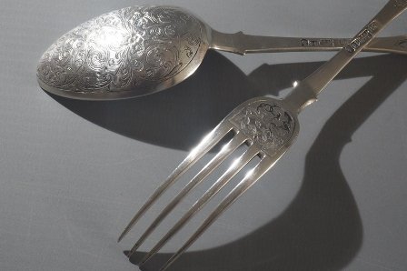 Paire de couverts en argent -  Russie 1865