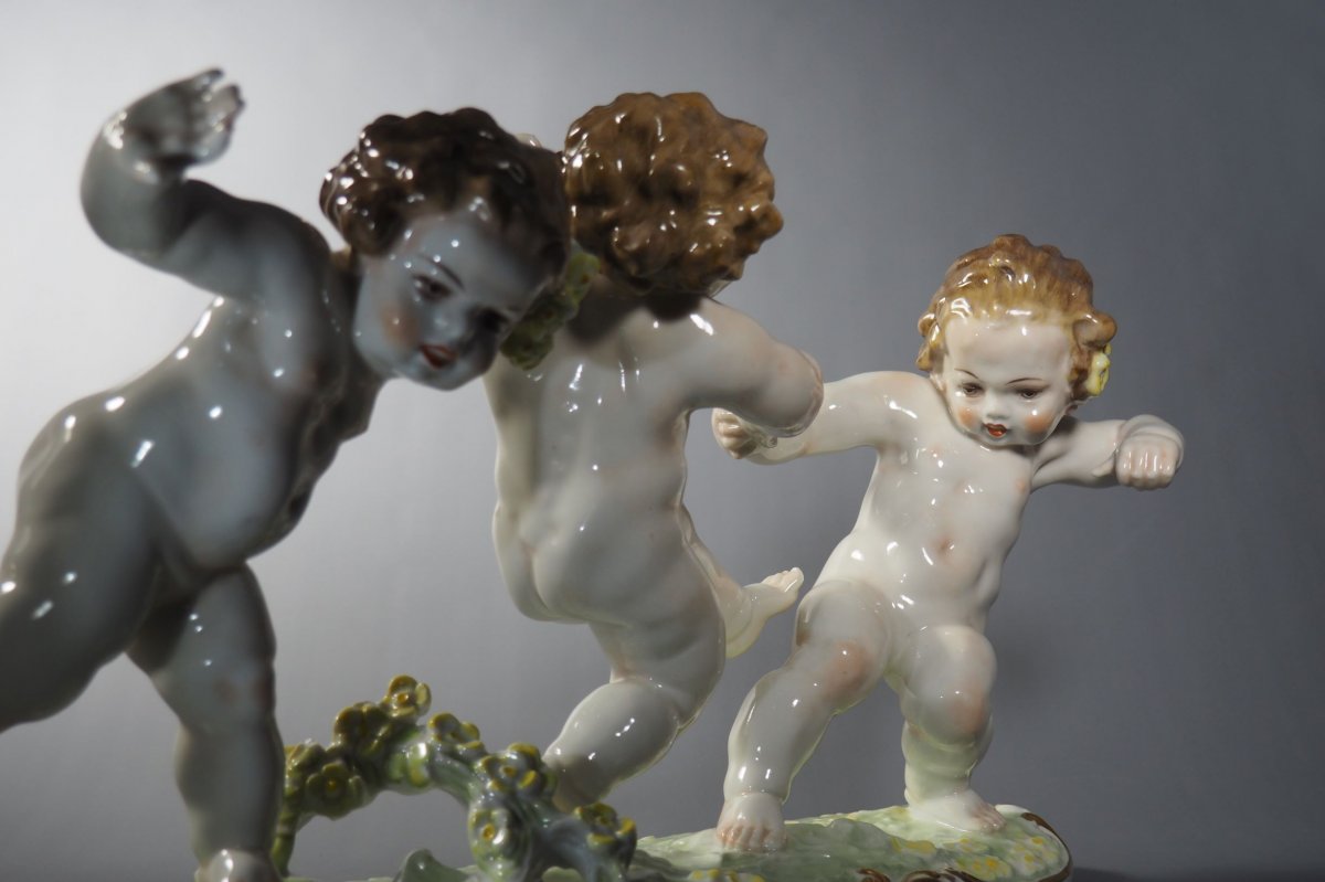 Putti - Statuette porcelaine -Allemagne,  Hutschenreuther,  Karl Tutter 1920-1930
