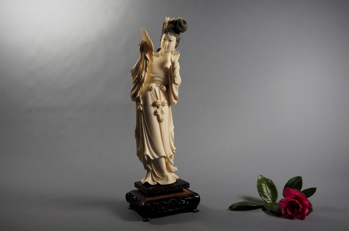 Okimono - Statuette - Ivoire sculpté -  Japon époque Meiji-photo-3