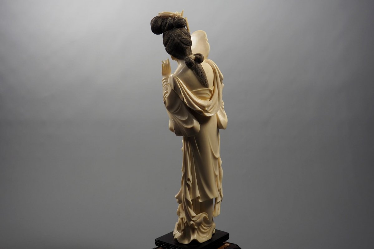 Okimono - Statuette - Ivoire sculpté -  Japon époque Meiji-photo-4