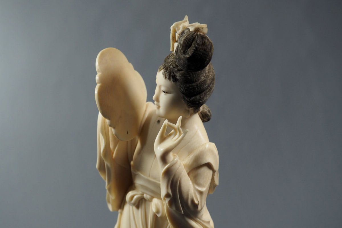 Okimono - Statuette - Ivoire sculpté -  Japon époque Meiji-photo-5
