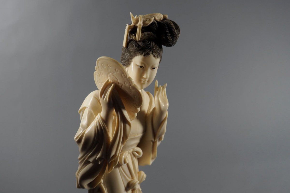 Okimono - Statuette - Ivoire sculpté -  Japon époque Meiji-photo-6