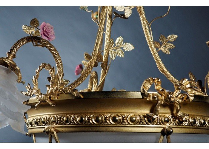 Lustre 5 Lumières - Bronze doré et cristal - France, fin du XIXe -photo-8