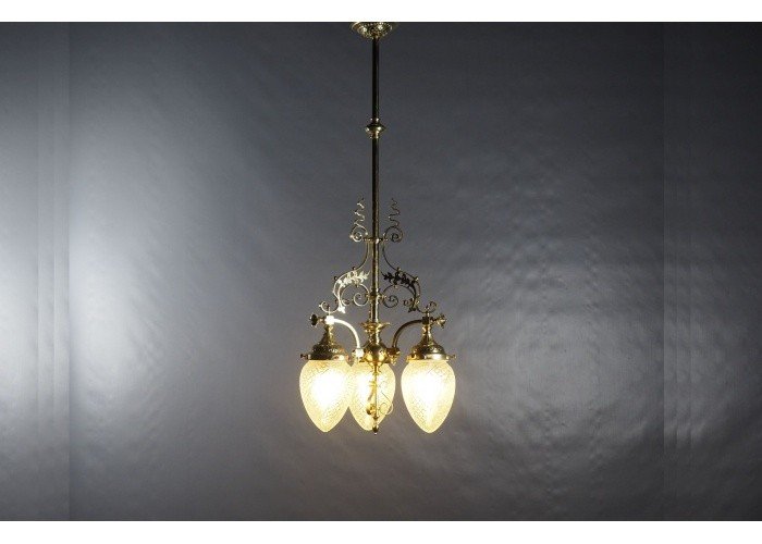 Lustre en bronze et cristal taillé  France fin du XIXe-photo-3