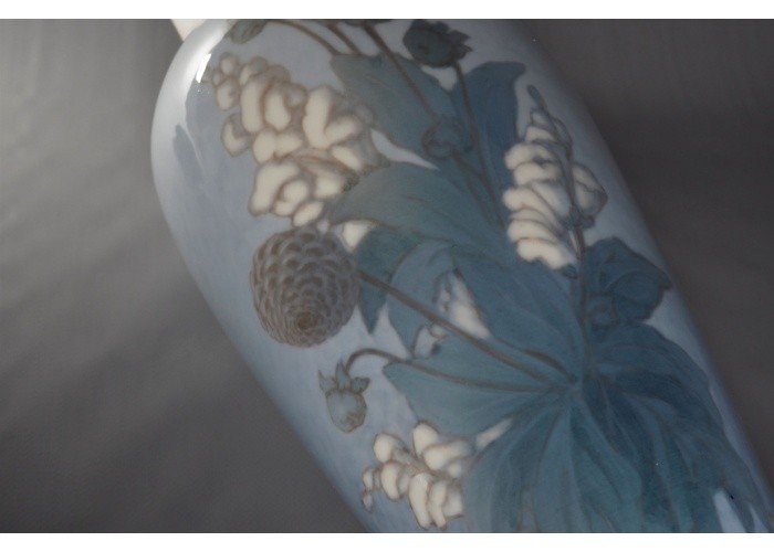 Enamelled Polychrome Porcelain Vase Signed Catherine Helene Zernichow -photo-6