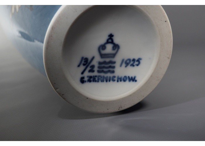 Enamelled Polychrome Porcelain Vase Signed Catherine Helene Zernichow -photo-8