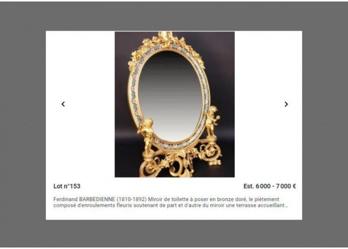 Miroir et bougeoirs cloisonnés - style  Ferdinand Barbedienne - France, fin du XIXe-photo-8