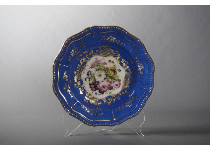 Polychrome And Gilt Porcelaine Plate-photo-1