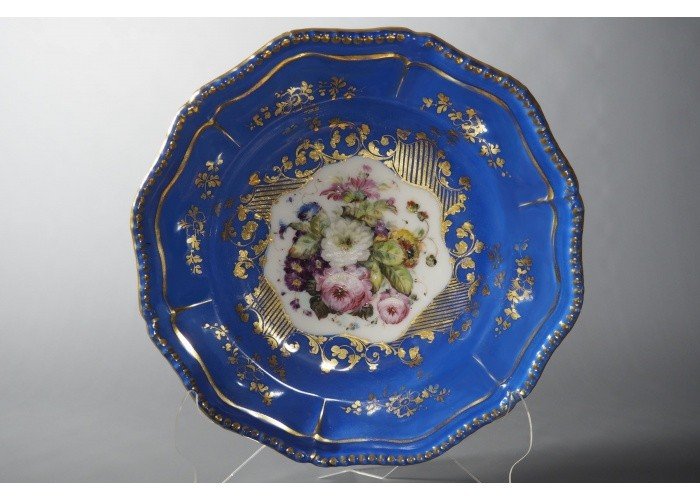 Polychrome And Gilt Porcelaine Plate-photo-3