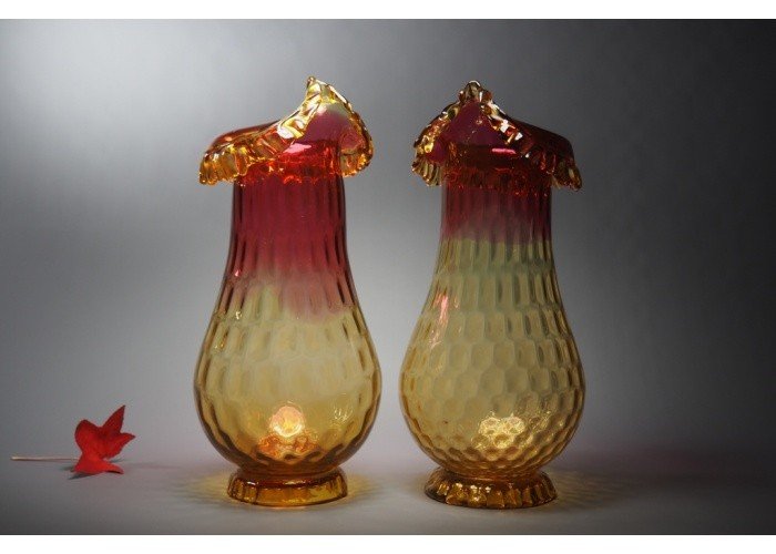 Pair Of Vases - Amberina-photo-4