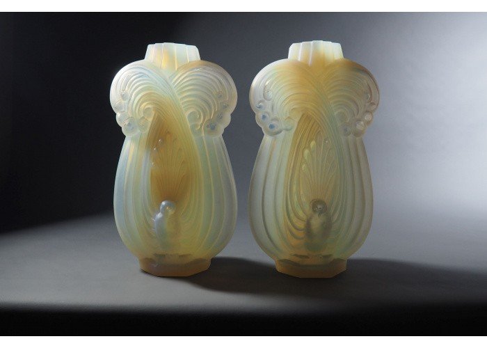 Pair Of Art Deco Etling Vases-photo-3