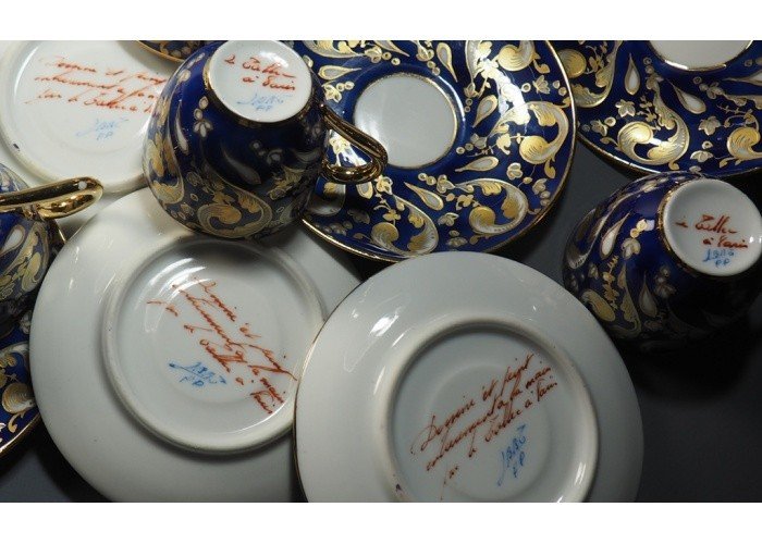 5 Le Tallec Porcelain Cups And Undercups-photo-4