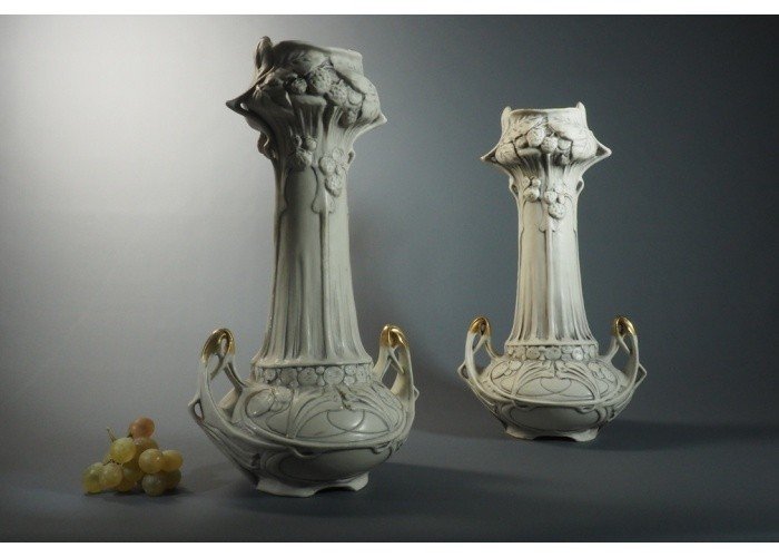 Paire de vases Royal Dux - Bohême-photo-3