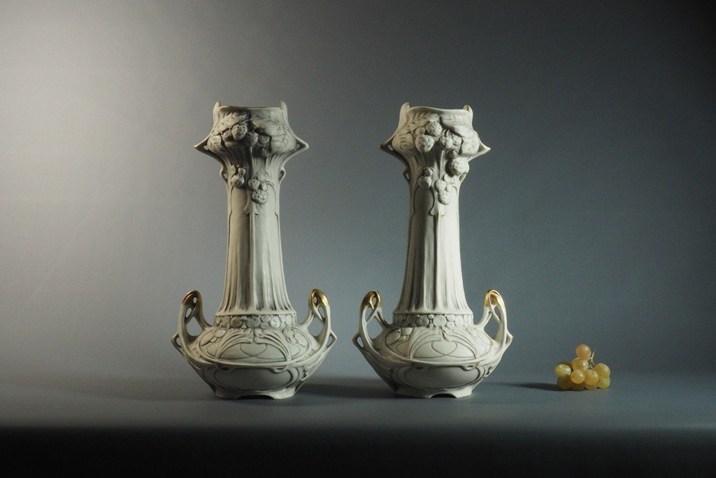 Paire de vases Royal Dux - Bohême-photo-5