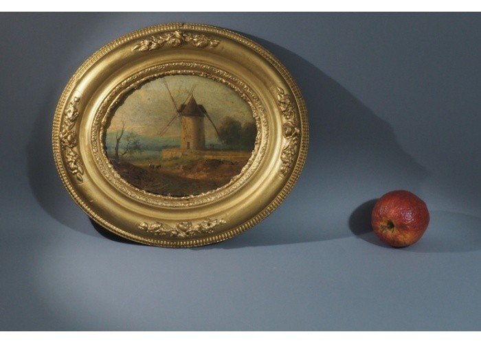 Oil On Cardboard, French School Of The 19th Century-photo-3