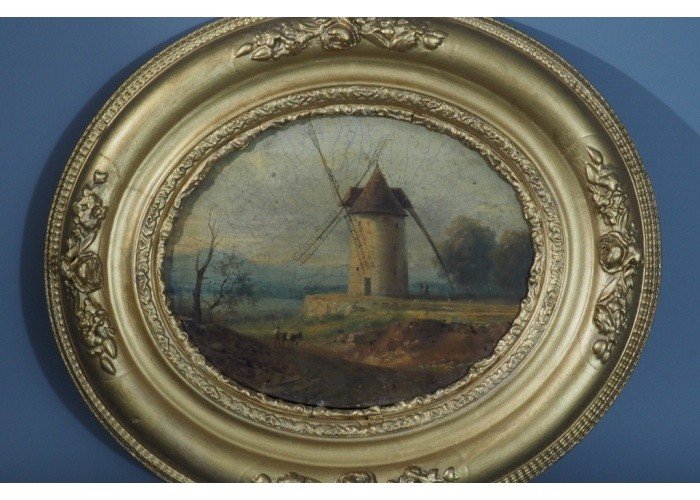 Oil On Cardboard, French School Of The 19th Century-photo-3