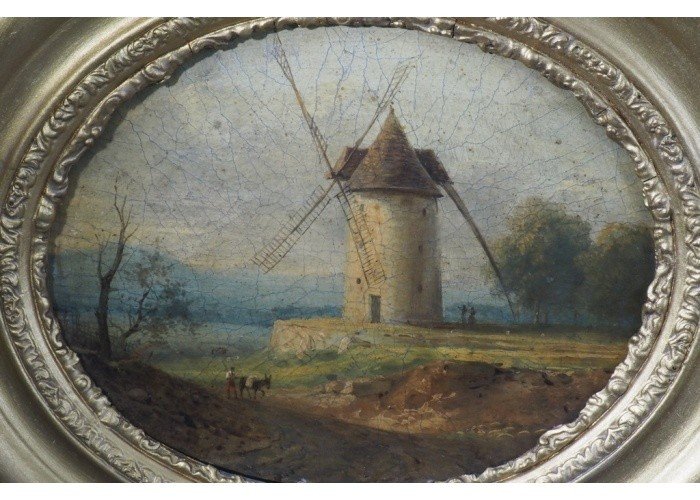 Oil On Cardboard, French School Of The 19th Century-photo-4