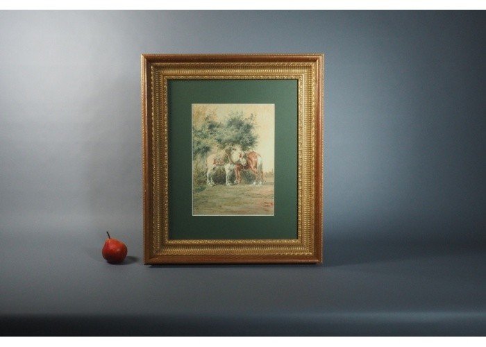 Aquarelle sur papier. France, XIXème siècle.-photo-4