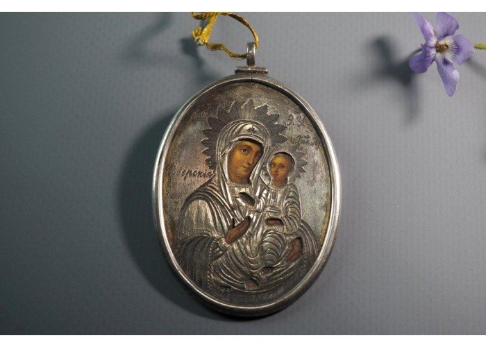 Holly Virgin Medallion -russia 19th  Century-photo-1