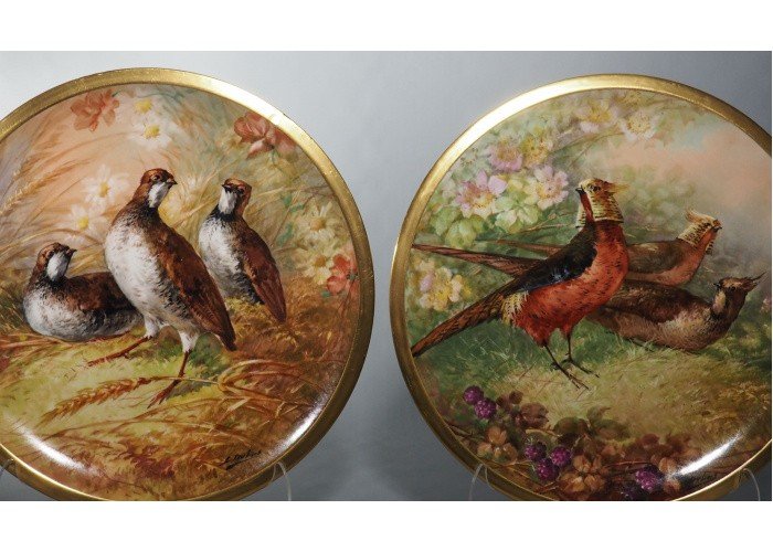 Pair Of Limoges Porcelain Decorative Plates - Dubois-photo-4