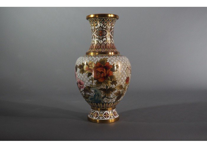 Cloisonne Vase China First Half Of The 20th Century-photo-4