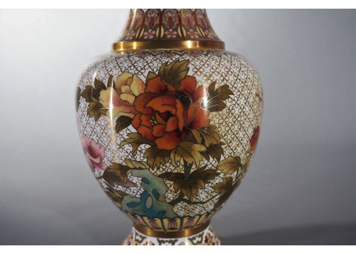 Vase cloisonné Chine première moitié du 20e siècle