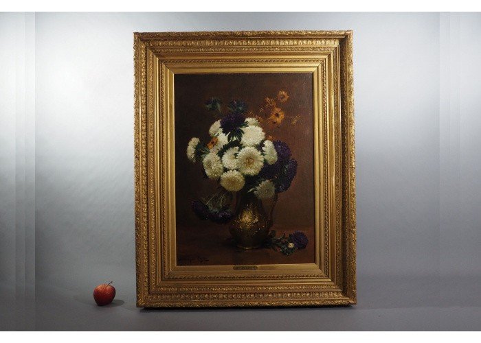 HST Nature morte signée D Rosier XIX-photo-3