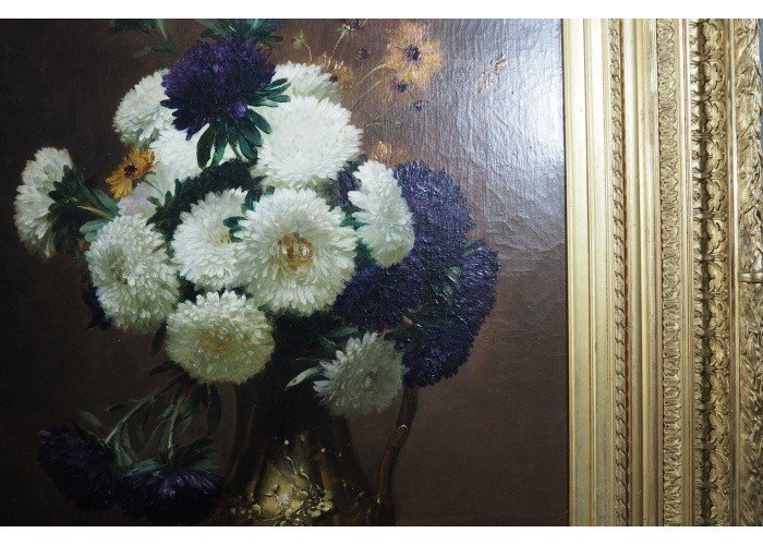 HST Nature morte signée D Rosier XIX-photo-4