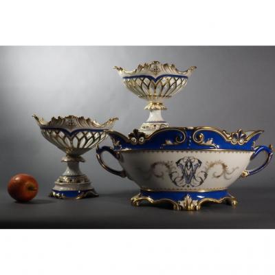  Garniture de cheminée -  porcelaine de Limoges - François Alluaud -  1860