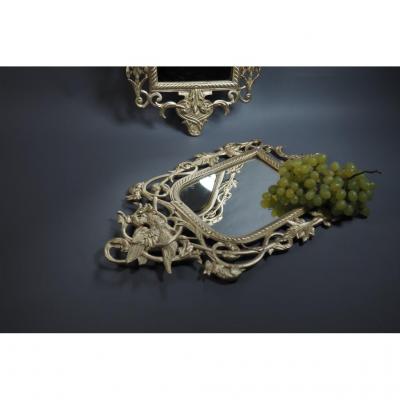 Paire de miroirs en bronze  XIX