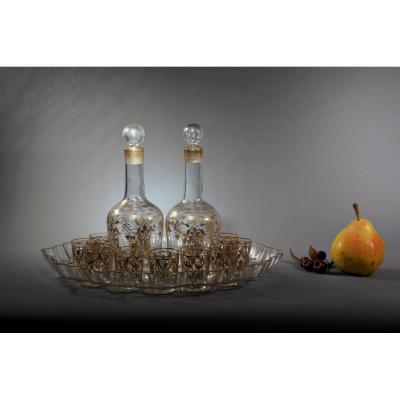 Golden Crystal Liqueur Service Napoleon III Period