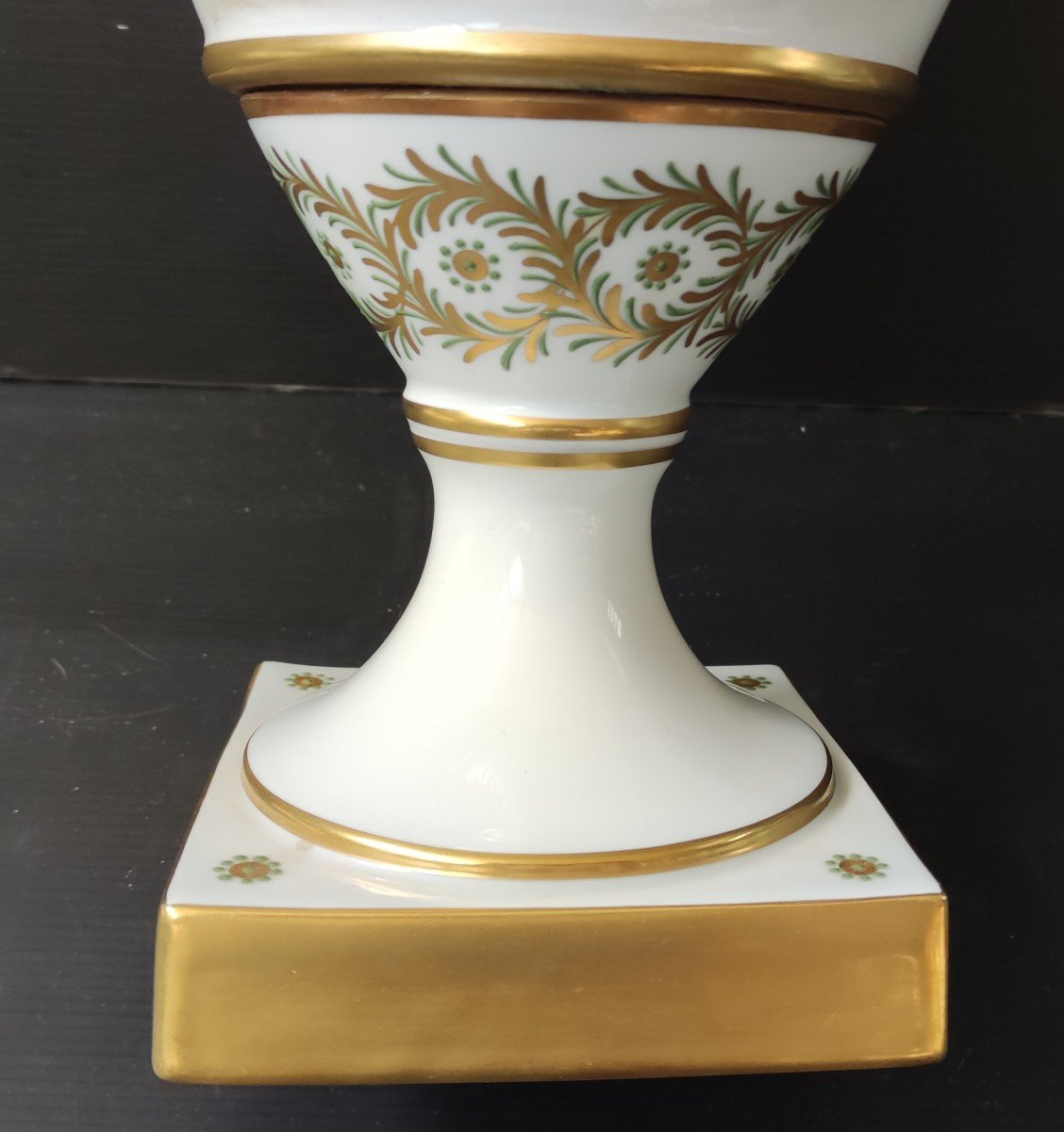 Vase Balustre Porcelaine Limoges Ribes Chasseur De La Garde d'Apres Gericault Style Empire Aigle Royal-photo-7