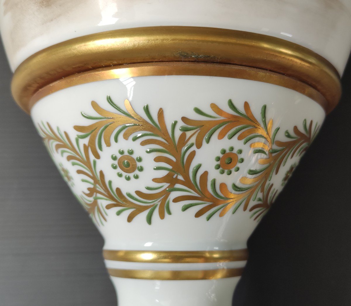 Vase Balustre Porcelaine Limoges Ribes Chasseur De La Garde d'Apres Gericault Style Empire Aigle Royal-photo-8