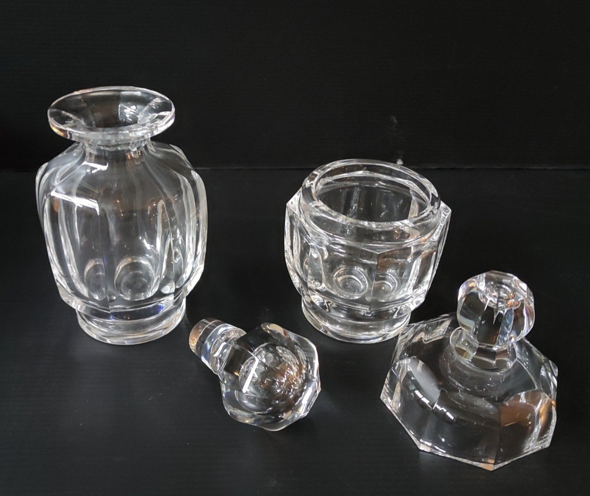 Flacon De Parfum + Boite De Toilette Cristal Baccarat Modele Harcourt Malmaison-photo-3