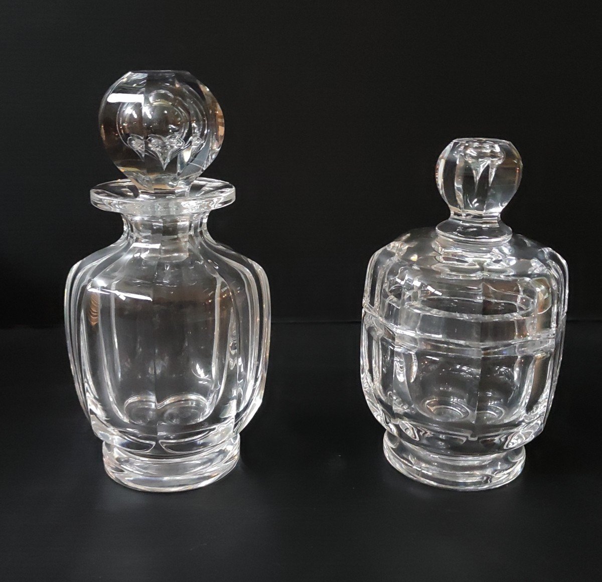 Flacon De Parfum + Boite De Toilette Cristal Baccarat Modele Harcourt Malmaison