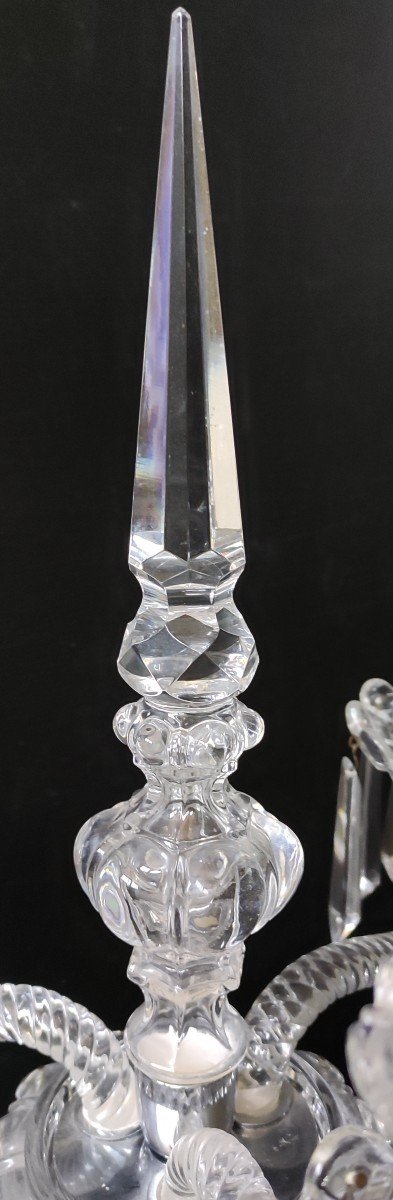 Girandole Candlestick 3 Branches Crystal Tassels Baccarat Size Height 60 Cm-photo-4