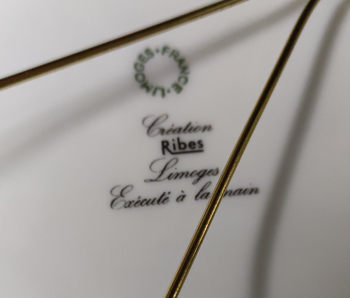 Pair Of Limoges Porcelain Decorative Plate Signed Ribes Decor Bird Enhanced Gold Gilding-photo-4