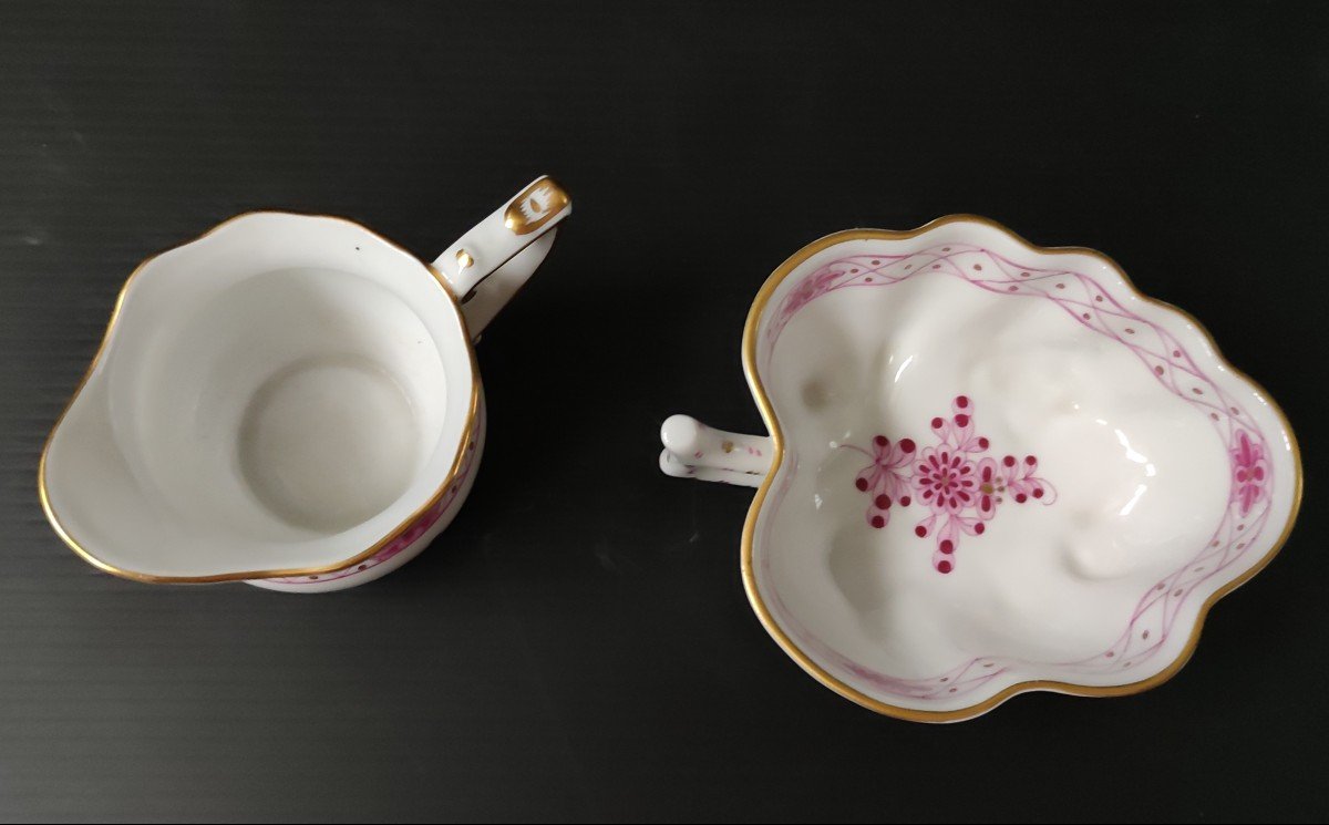 Tete A Tete Service A The Moka Porcelain Herend Hungary Model Waldstein Raspberry Garden Hand Painted-photo-4