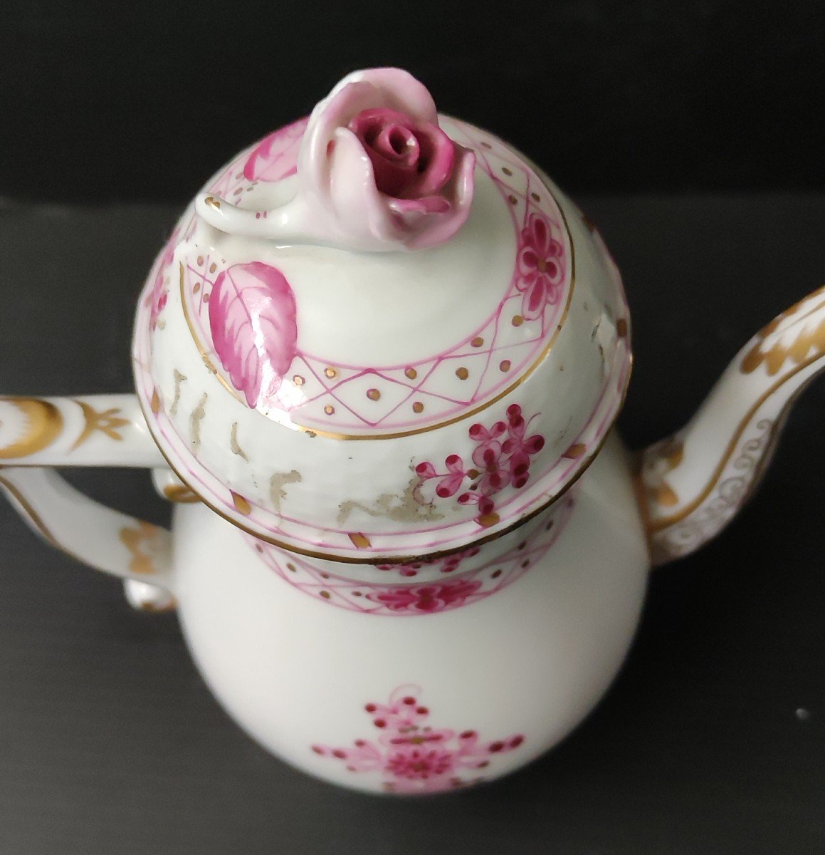 Tete A Tete Service A The Moka Porcelain Herend Hungary Model Waldstein Raspberry Garden Hand Painted-photo-5