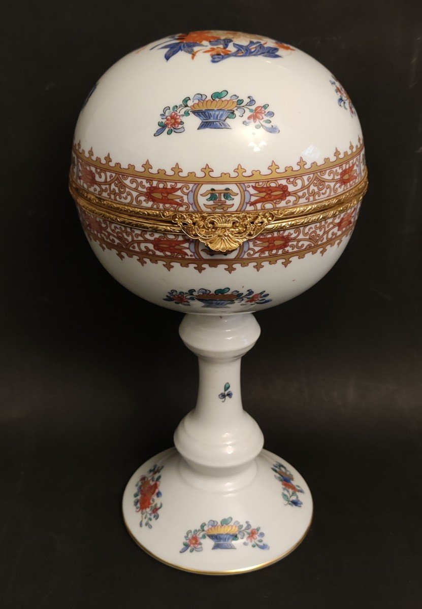 Boite A Bijoux Bonbonniere Porcelaine Raynaud Limoges Decor Vieux Chine Damon