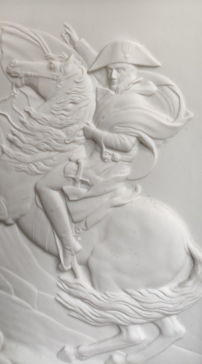 Napoleon Bonaparte Lamp On Horse Bas Relief Porcelain Limoges Haviland-photo-2