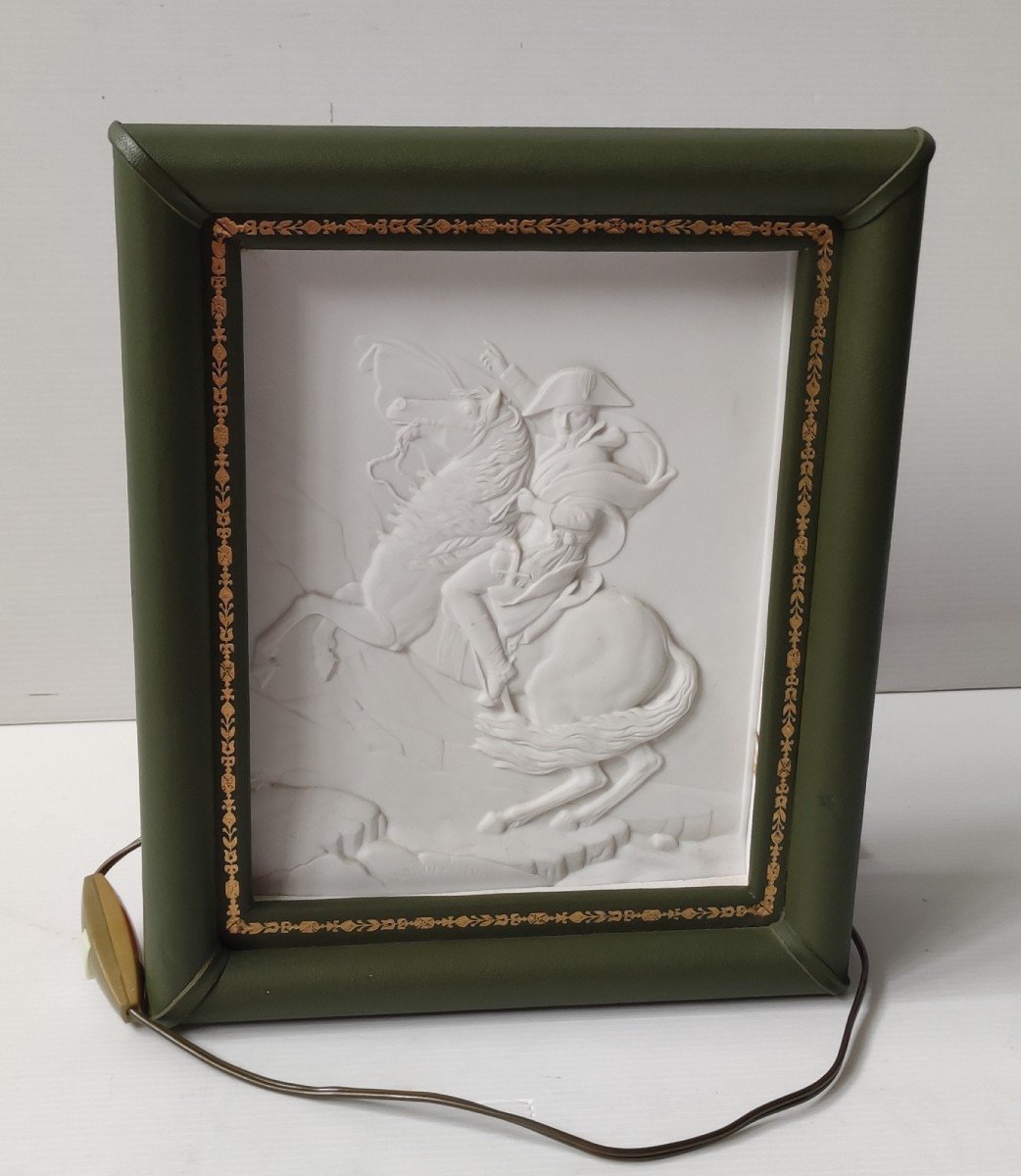 Napoleon Bonaparte Lamp On Horse Bas Relief Porcelain Limoges Haviland-photo-3