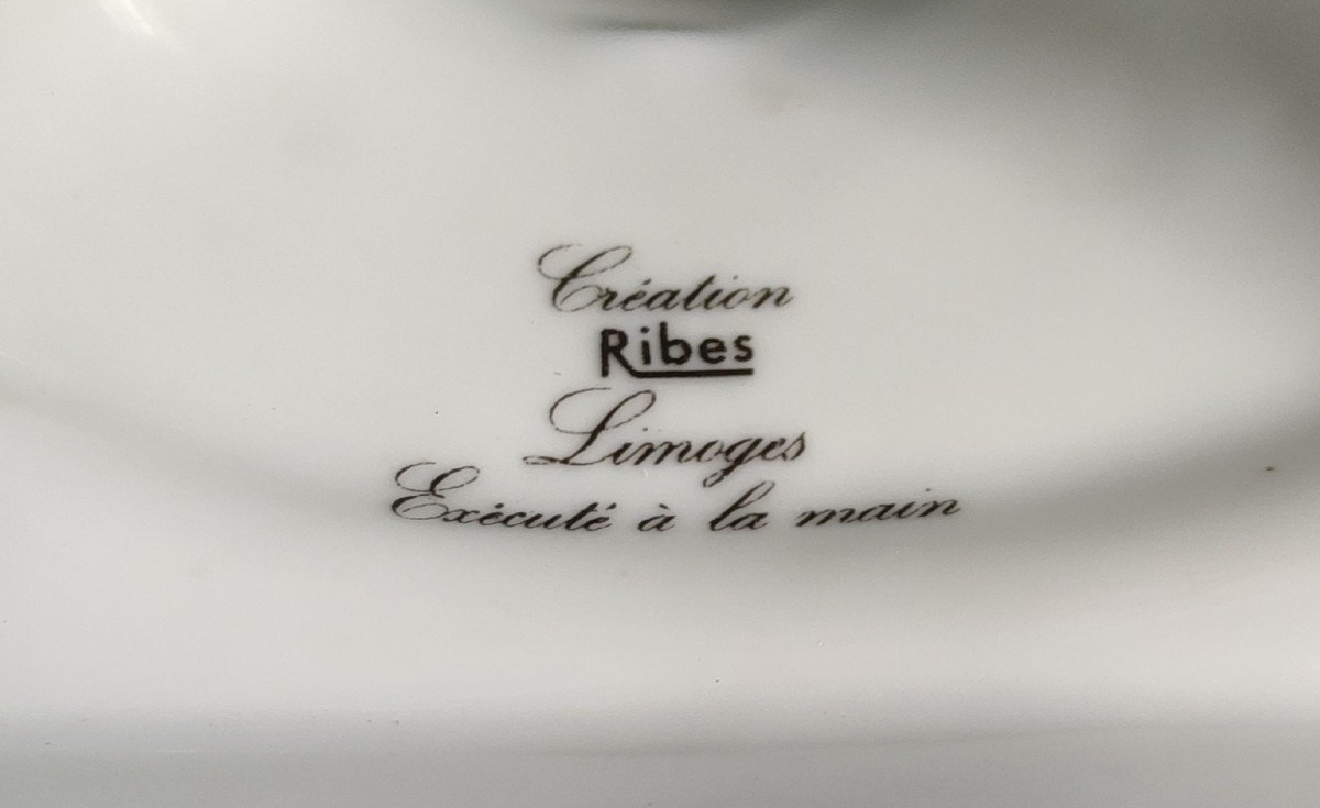 Limoges Openwork And Gilded Porcelain Piedouche Cup Handmade By Ribes Empire-photo-4