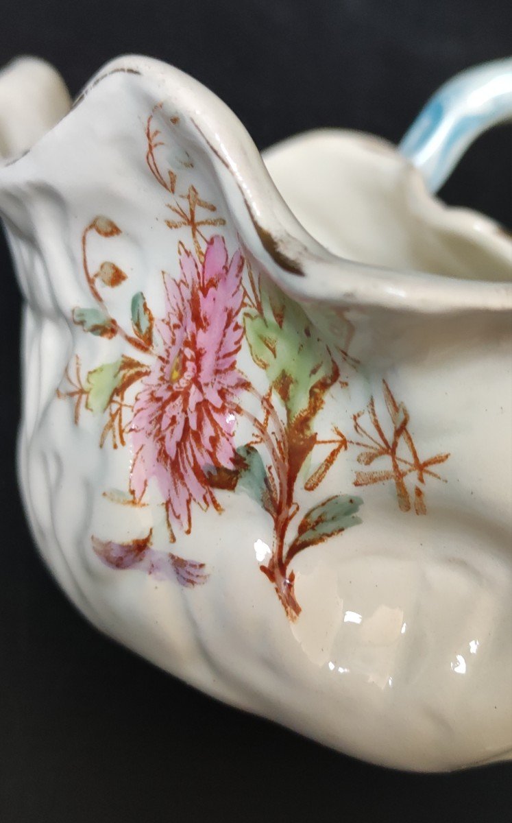 Floral Chrysanthemum Decor Basket Sign Kg Luneville Period 1900-photo-6
