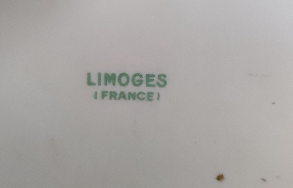Pair Of Small Baskets For Mignardises Flower Enamel Enhanced Sign Limoges France-photo-4