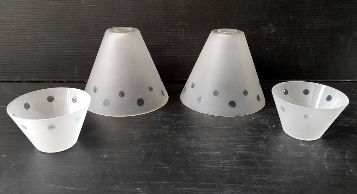 Luminaire Diabolo 4 Tulipe Verre Stilnovo Pour Lustre Ou Applique Design 1950-photo-2